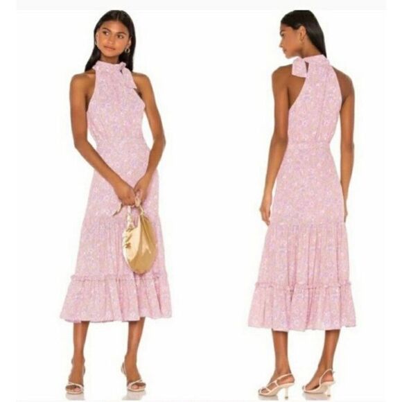 NWT! Likely Mona Midi Halter Neck Floral Dress Size 0 - Picture 1 of 8